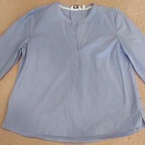 Vineyard Vines Blue Blouse Relaxed Fit 3/4 Sleeves